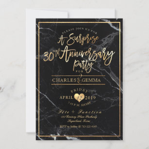 PixDezines Marble+Gold/Surprise 30th Jubileum Kaart
