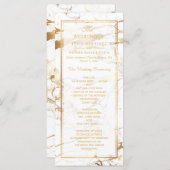 PixDezines Marble+Gold Veins Wedding Program Programmakaart (Voorkant / Achterkant)