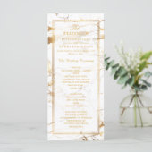 PixDezines Marble+Gold Veins Wedding Program Programmakaart (Staand voorkant)