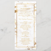 PixDezines Marble+Gold Veins Wedding Program Programmakaart (Voorkant)