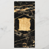 PixDezines Marble+Gold Veins Wedding Program Programmakaart (Achterkant)