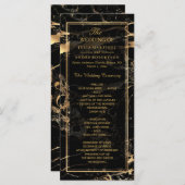 PixDezines Marble+Gold Veins Wedding Program Programmakaart (Voorkant / Achterkant)