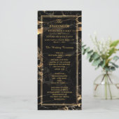 PixDezines Marble+Gold Veins Wedding Program Programmakaart (Staand voorkant)