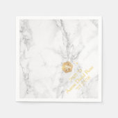 PixDezines Marble+Honeycomb, Faux Gold Mitswa Servet (Voorkant)