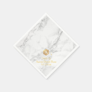 PixDezines Marble+Honeycomb, Faux Gold Mitswa Servet
