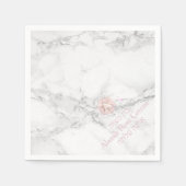PixDezines Marble+Honingraat, Blush Roze Mitzvah Servet (Voorkant)