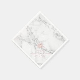 PixDezines Marble+Honingraat, Blush Roze Mitzvah Servet