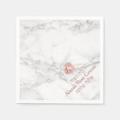PixDezines Marble+Honingraat, Faux RoseGold Mitzva Servet (Voorkant)