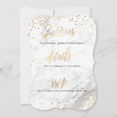 PixDezines Marble+Monogram+Faux Gouden Honingraat Kaart (Achterkant)