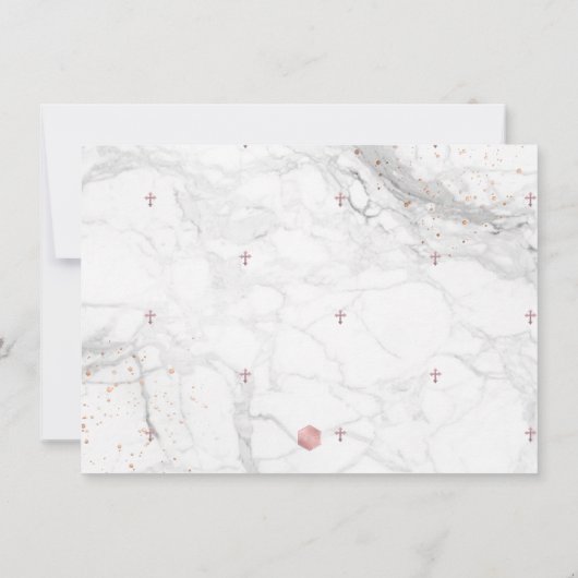 PixDezines Marble Roos Gold Dedication Kaart (Achterkant)