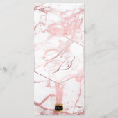 PixDezines Marble+Rose Gold Veins Trouwprogramma Programmakaart (Achterkant)
