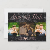 PixDezines Marble Save our Date/Faux Roos Gold Magnetische Uitnodiging (Voorkant)