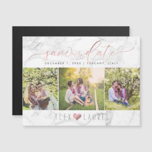 PixDezines Marble Save our Date/Faux Roos Gold Magnetische Uitnodiging