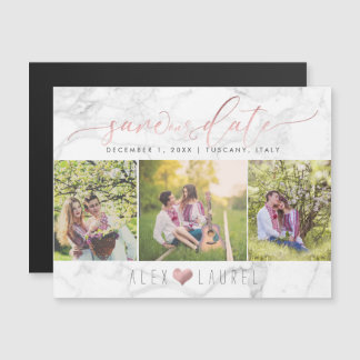 PixDezines Marble Save our Date/Faux Roos Gold Magnetische Uitnodiging