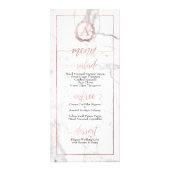 PixDezines Marble+Shine Roos Gold Monogram Menu (Voorkant)