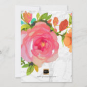 PixDezines Marble Vrijgezellenfeest/Bloemen Kaart (Achterkant)