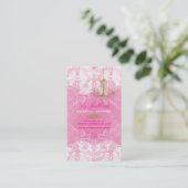 PixDezines Marie Antoinette over Pique Damask Visitekaartje (Staand voorkant)