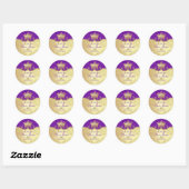 PixDezines Marie Antoniette/DIY paarse Ronde Sticker (Vel)