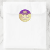 PixDezines Marie Antoniette/DIY paarse Ronde Sticker (Tas)