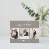 PixDezines Marmer, Blush Pink Save the Date Briefkaart (Staand voorkant)