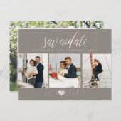 PixDezines Marmer, Blush Pink Save the Date Briefkaart (Voorkant / Achterkant)