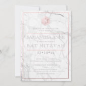 PixDezines Marmer Blush Roze Honingraat Mitzvah✡ Kaart (Achterkant)