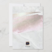 PixDezines Marmer+Blush Roze Platina/Doop Kaart (Achterkant)