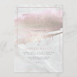 PixDezines Marmer+Blush Roze Platina/Doop Kaart