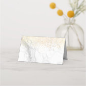 PixDezines Marmer Faux Gold Confetti Plaatskaartje (Achterkant)