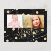 PixDezines Marmer/Faux Gold Stippen Afstuderen fot Uitnodiging Briefkaart (Voorkant)