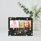 PixDezines Marmer/Faux Gold Stippen Afstuderen fot Uitnodiging Briefkaart (Staand voorkant)