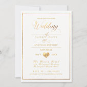 PixDezines Marmer/Faux Goud/Bruiloft Viering Kaart (Voorkant)