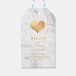 PixDezines Marmer Faux Goud Hart/DIY kleur Cadeaulabel