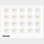 PixDezines Marmer Faux Gouden Borstel ScriptDank u Ronde Sticker (Vel)