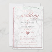 PixDezines Marmer/Faux Roos Gold/Wedding Kaart (Voorkant)