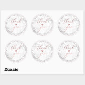 PixDezines MARMER FAUX ROOS GOUD, DANK U + HART Ronde Sticker (Vel)