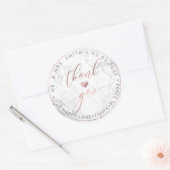 PixDezines MARMER FAUX ROOS GOUD, DANK U + HART Ronde Sticker (Envelop)