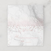 PixDezines Marmer Faux Roos Gouden Confetti Plaatskaartje (Buitenkant ongevouwen)