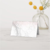 PixDezines Marmer Faux Roos Gouden Confetti Plaatskaartje (Achterkant)