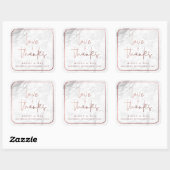 PixDezines MARMER FAUX ROOS GOUDEN LIEFDE + BEDANK Vierkante Sticker (Vel)