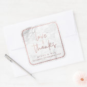 PixDezines MARMER FAUX ROOS GOUDEN LIEFDE + BEDANK Vierkante Sticker (Envelop)