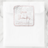 PixDezines MARMER FAUX ROOS GOUDEN LIEFDE + BEDANK Vierkante Sticker (Tas)