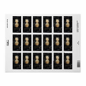 PixDezines Marmer + Hawaïaanse Ananas Faux Gold Etiket (Full Sheet)