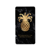 PixDezines Marmer + Hawaïaanse Ananas Faux Gold Etiket (Voorkant)