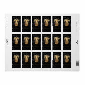 PixDezines Marmer + Hawaïaanse Ananas Faux Gold Etiket (Full Sheet)