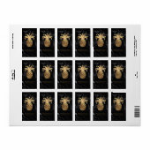 PixDezines Marmer+Hawaiaanse Ananas Nepgoud Etiket (Full Sheet)