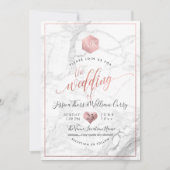 PixDezines Marmer+Monogram+Nepram RozeGoud Honingr Kaart (Voorkant)