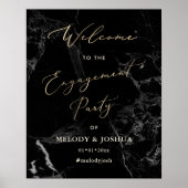 PixDezines Marmer+Namaak Goud Verlovingsring Poster (Voorkant)