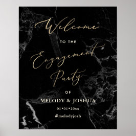 PixDezines Marmer+Namaak Goud Verlovingsring Poster