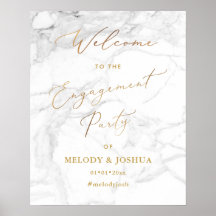 PixDezines Marmer + Nep Goud Verlovingsbord